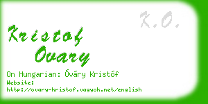 kristof ovary business card