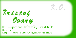 kristof ovary business card